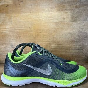 Nike Flex Trainer 6 Womens Sz 8.5 Training Shoes Sneakers Gray Green 831578-006